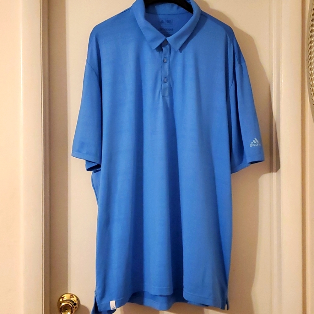 Adidas Clima Cool‎ Polo Blue Men's Shirt Short Sleeve - Sz 2XL